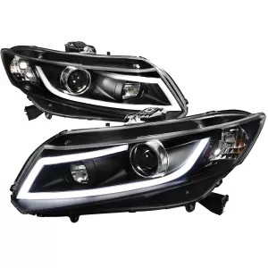 Honda Civic - 2012 to 2015 - 4 Door Sedan [All] (G Style) (Projector, LED Accent Lights) (Gloss Black) (Smoked Lens)