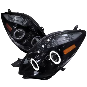 Toyota Yaris - 2007 to 2008 - 2 Door Hatchback [All] (Projector With Halo, LED Accent Lights) (Smoked Lens) (Gloss Black)