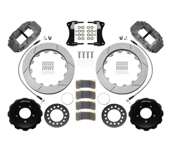 Mazda Miata MX5 - 2006 to 2015 - Convertible [All] (Front) (Slotted Rotors) (6R 6 Piston Race Calipers) (Gray)