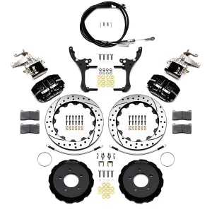 Mazda Miata MX5 - 2006 to 2015 - Convertible [All] (Rear) (Drilled and Slotted Rotors) (Dynapro 4 Piston Caliper With Parking Brake Assembly) (Black)