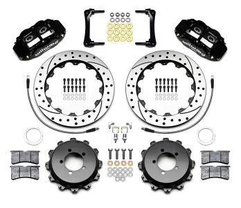 Scion FRS - 2013 to 2016 - Coupe [All] (Rear) (Drilled and Slotted Rotors) (4R 4 Piston Calipers) (Black)