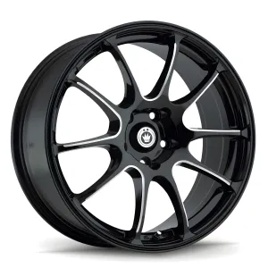Universal (15x6.5, 4x100, 38mm, Black With Machined Accent)