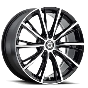 Universal (18x8, 5x108, 40mm, Gloss Black With Machined Face)