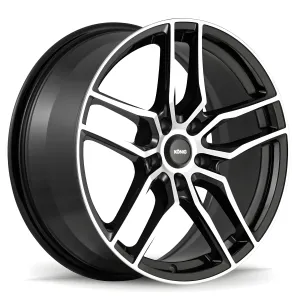 Universal (17x8, 5x112, 45mm, Gloss Black With Machined Face)