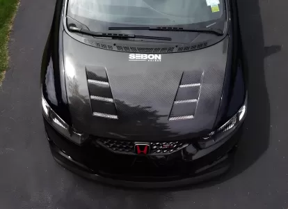 Courtesy of community member Matthew from New York. 2008 Honda Civic Seibon TS Style Carbon Fiber Hood